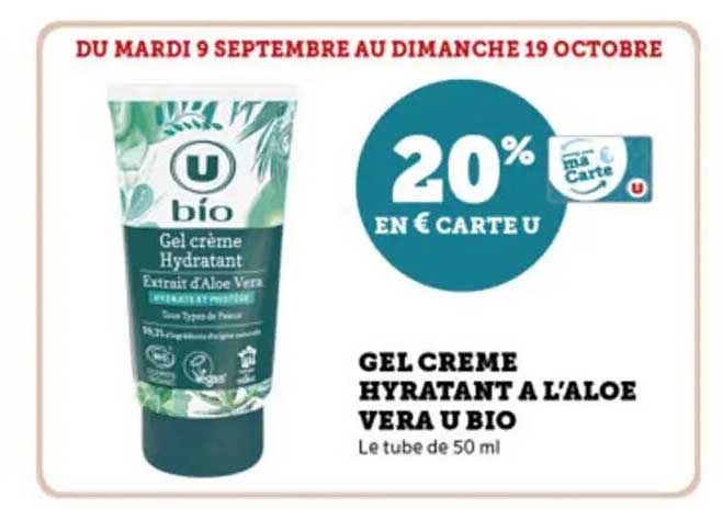GEL CREME HYDRATANT A L’ALOE VERA U BIO