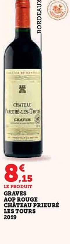 Graves AOP Rouge Château Prieuré Les Tours 2019