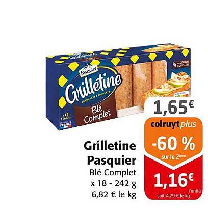 Grillette Pasquier Blé Complet