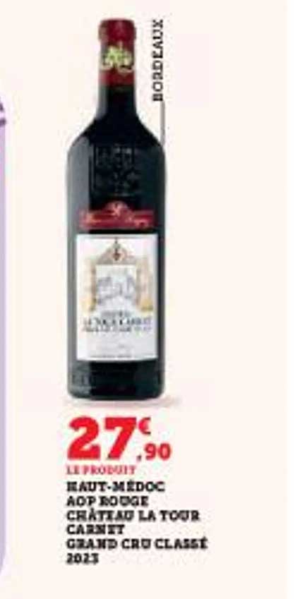 Haut-Médoc AOP Rouge Château La Tour Carnet Grand Cru Classé 2023