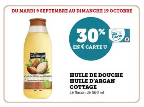 HUILE DE DOUCHE HUILE D'ARGAN COTTAGE