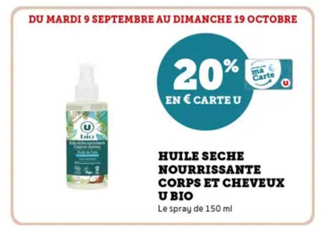 HUILE SECHE NOURRISSANTE CORPS ET CHEVEUX U BIO