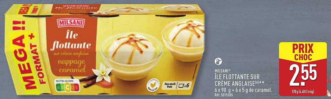 Île flottante sur crème anglaise