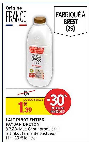LAIT RIBOT ENTIER PAYSAN BRETON