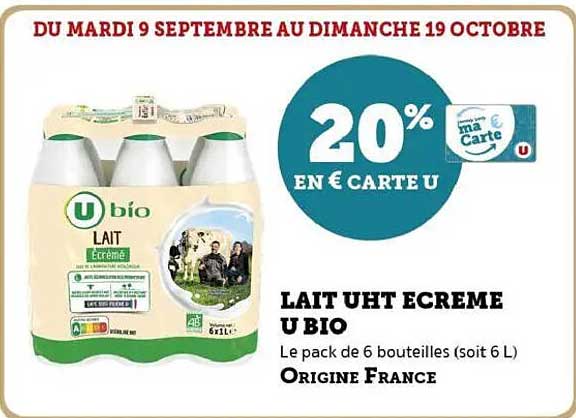 LAIT UHT ECREME U BIO