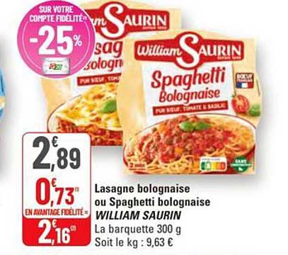 Lasagne bolognaise ou Spaghetti bolognaise