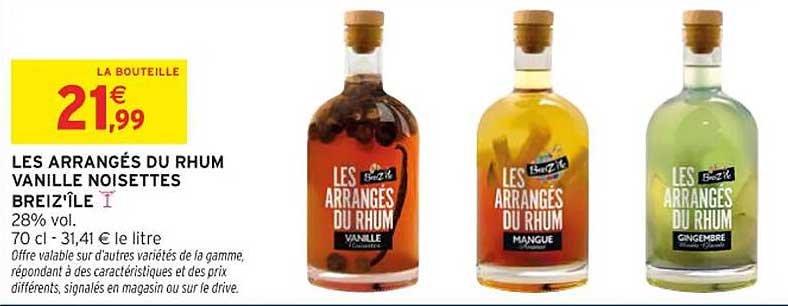 LES ARRANGÉS DU RHUM VANILLE NOISETTES BREIZ’ÎLE