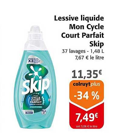 Lessive liquide Mon Cycle Court Parfait Skip