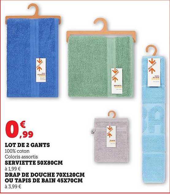 LOT DE 2 GANTS 100% coton Coloris assortis