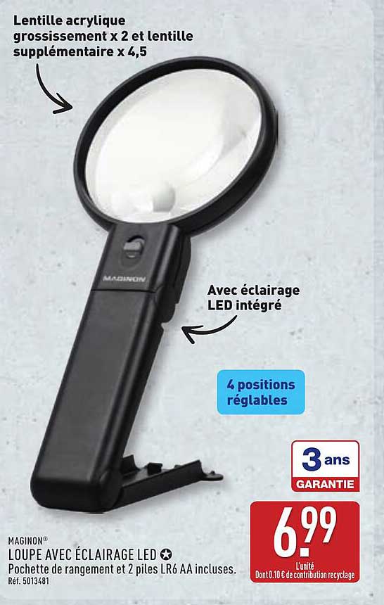 LOUPE AVEC ÉCLAIRAGE LED