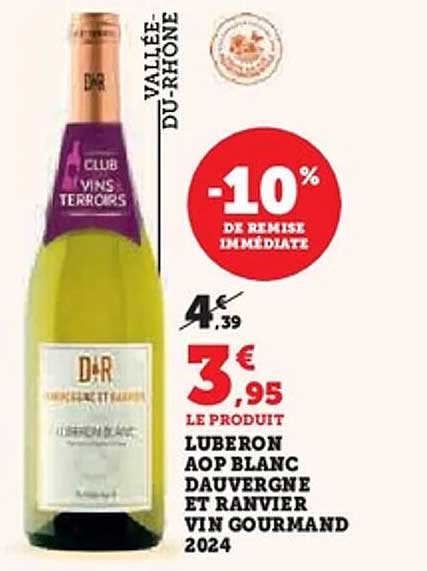LUBERON AOP BLANC DAUVERGNE ET RANVIER VIN GOURMAND 2024