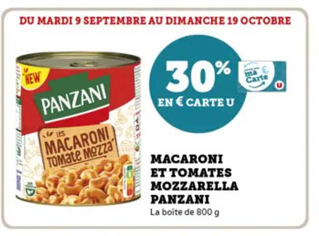 MACARONI ET TOMATES MOZZARELLA PANZANI