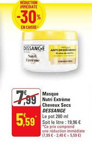 Masque Nutri Extrême Cheveux Secs DESSANGE