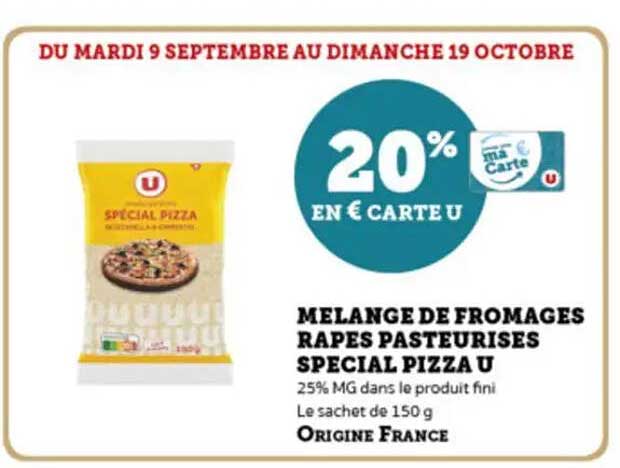 MELANGE DE FROMAGES RAPES PASTEURISES SPECIAL PIZZA U