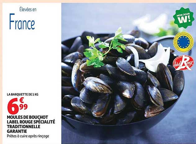 MOULES DE BOUCHOT LABEL ROUGE SPÉCIALITÉ TRADITIONNELLE GARANTIE