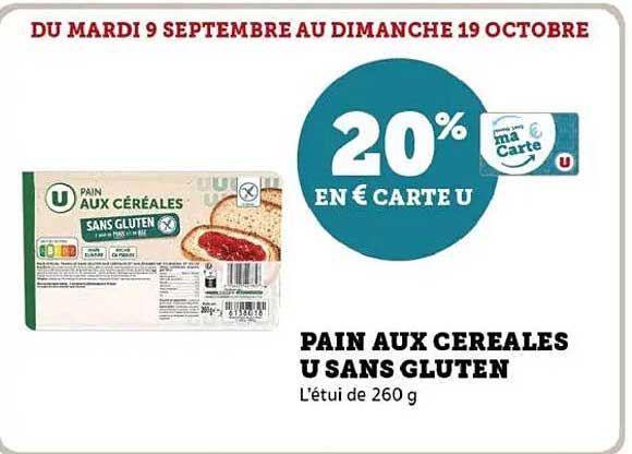 PAIN AUX CEREALES U SANS GLUTEN