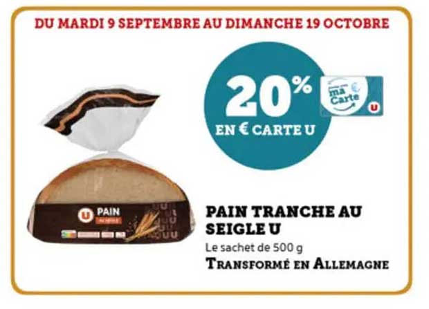 PAIN TRANCHE AU SEIGLE U
