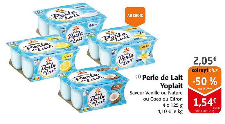 Perle de Lait Yoplait - 50% sur le 2ème