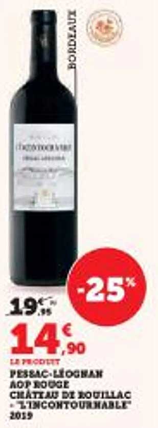 Pessac-Léognan AOP Rouge Château de Rouillac 'L'Incontournable' 2019