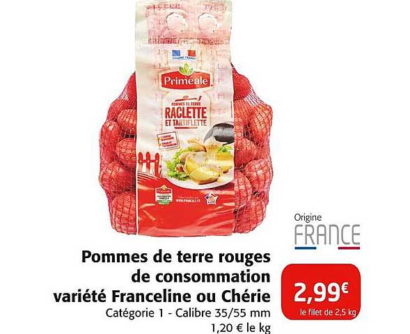 Pommes de terre rouges de consommation variété Franceline ou Chérie