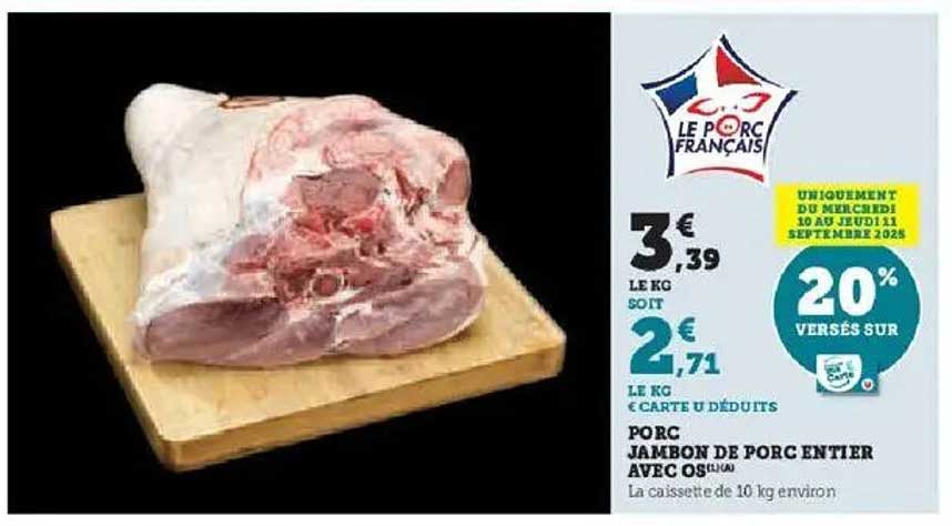 PORC JAMBON DE PORC ENTIER AVEC OS
