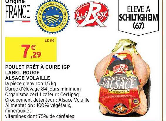 POULET PRÊT À CUIRE IGP LABEL ROUGE ALSACE VOLAILLE