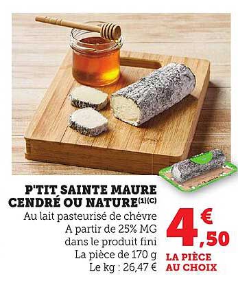 P'TIT SAINTE MAURE CENDRÉ OU NATURE