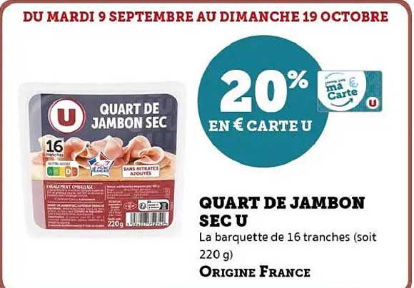 QUART DE JAMBON SEC U