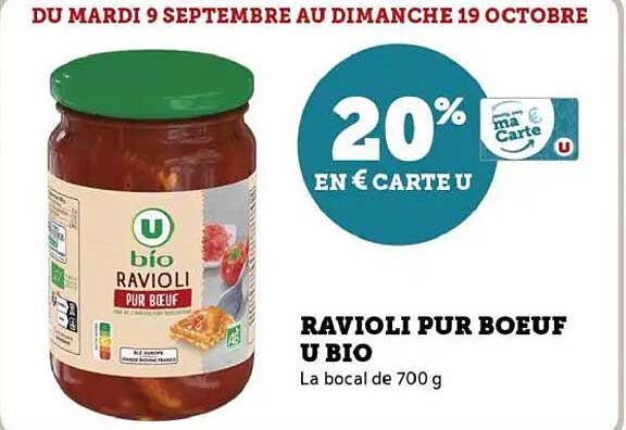RAVIOLI PUR BOEUF U BIO