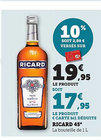 RICARD 45° La bouteille de 1 L