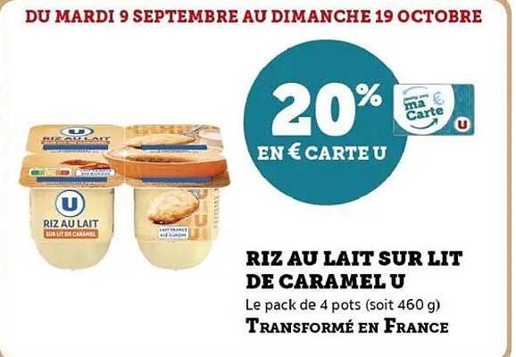 RIZ AU LAIT SUR LIT DE CARAMEL U