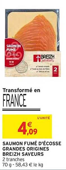 SAUMON FUMÉ D'ÉCOSSE GRANDES ORIGINES BREIZH SAVEURS