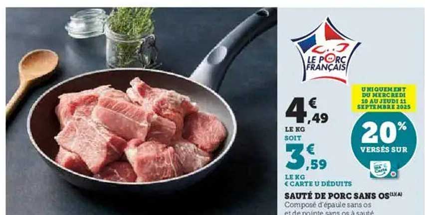 Sauté de porc sans os