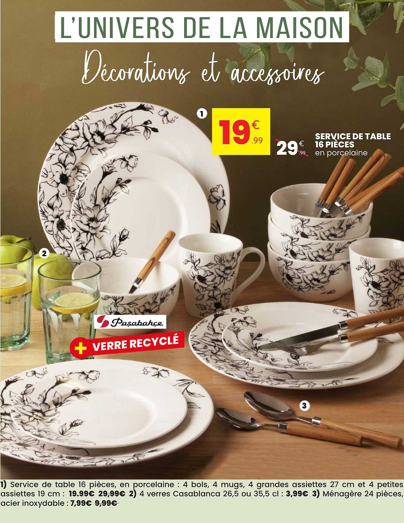 SERVICE DE TABLE 16 PIÈCES en porcelaine