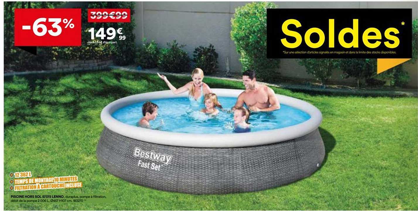 Soldes : Piscine hors sol Bestway Fast Set