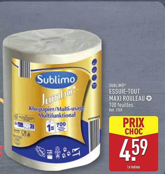 SUBLIMO® ESSUIE-TOUT MAXI ROULEAU 700 feuilles