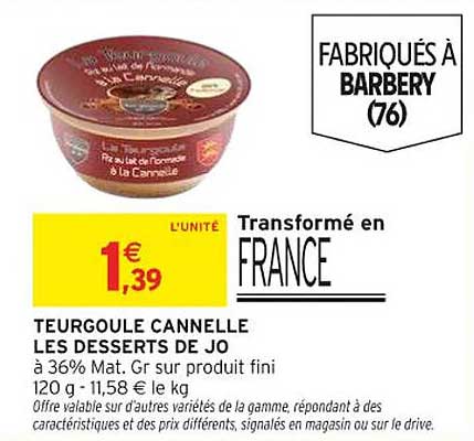 TEURGOULE CANNELLE LES DESSERTS DE JO