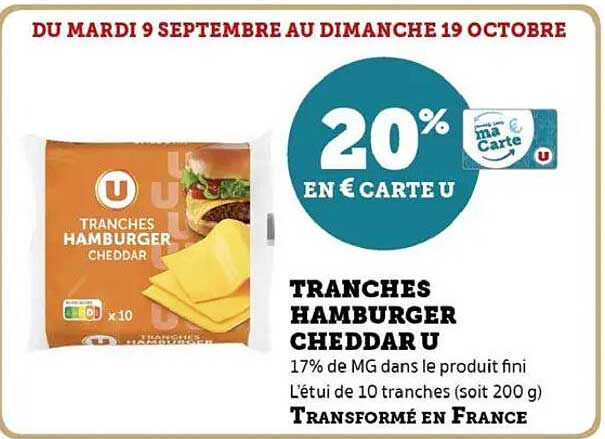 TRANCHES HAMBURGER CHEDDAR U
