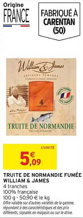 TRUITE DE NORMANDIE FUMÉE WILLIAM & JAMES