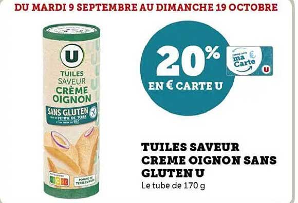 TUILES SAVEUR CREME OIGNON SANS GLUTEN U