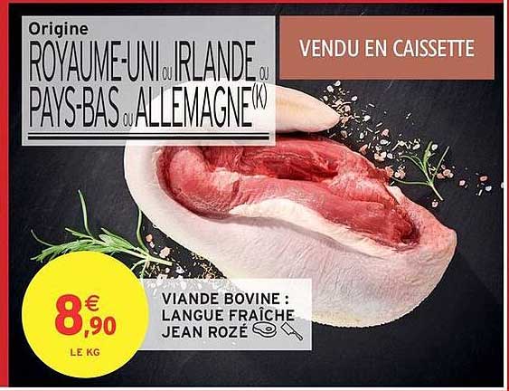 Viande Bovine : Langue Fraîche Jean Rozé
