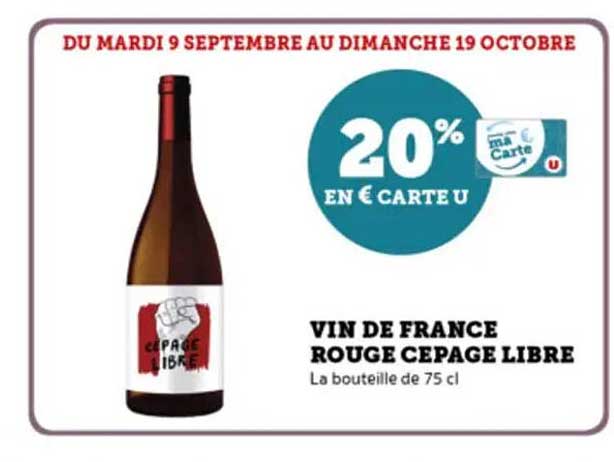 VIN DE FRANCE ROUGE CEPAGE LIBRE