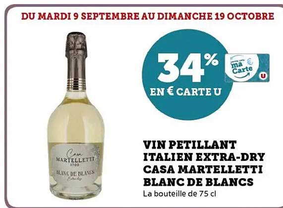 VIN PETILLANT ITALIEN EXTRA-DRY CASA MARTELLETTI BLANC DE BLANCS