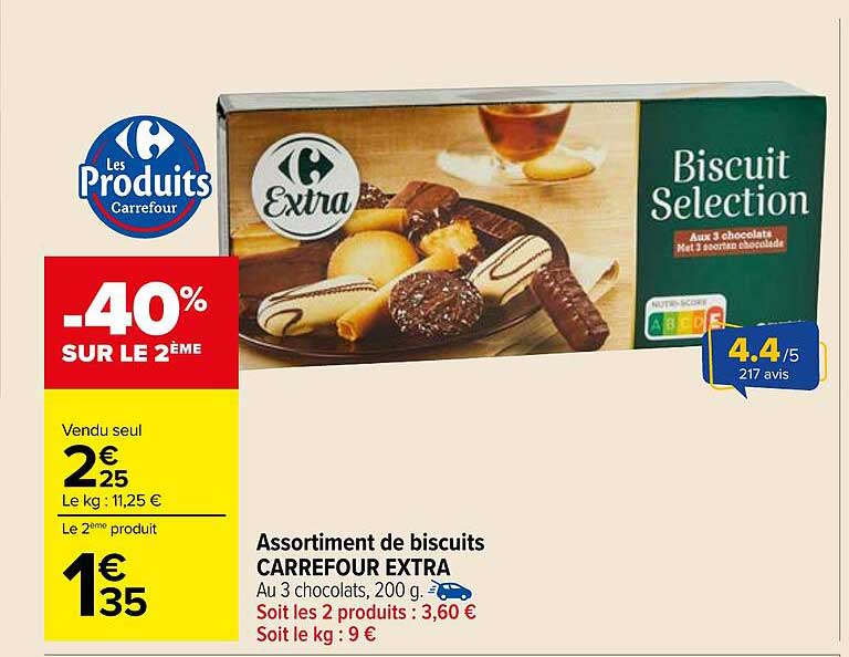 Assortiment de biscuits CARREFOUR EXTRA