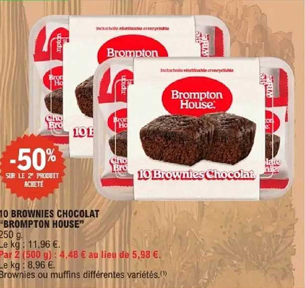 10 BROWNIES CHOCOLAT "BROMPTON HOUSE"