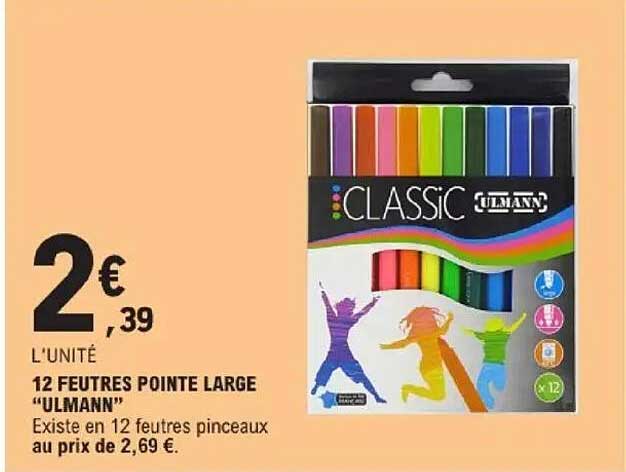 12 FEUTRES POINTE LARGE “ULMANN”