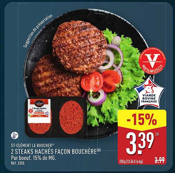 2 STEAKS HACHÉS FAÇON BOUCHÈRE
