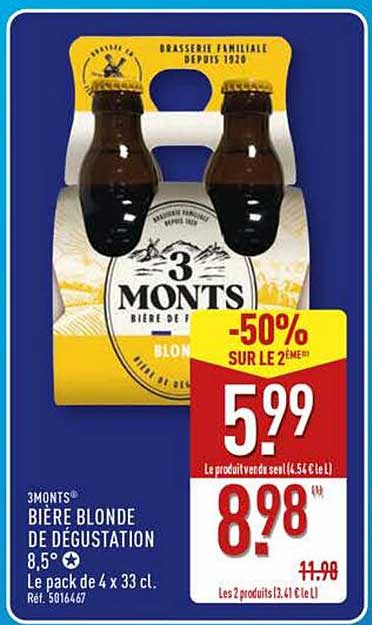 3 MONTS® BIÈRE BLONDE DE DÉGUSTATION