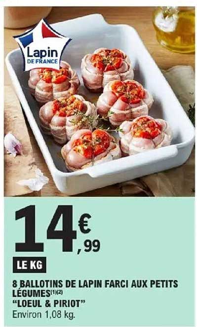 8 BALLOTINS DE LAPIN FARCIS AUX PETITS LÉGUMES