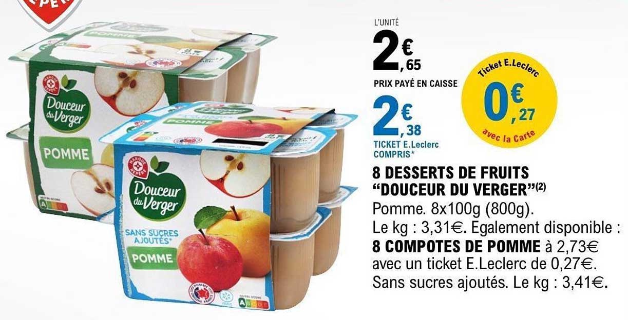 8 DESSERTS DE FRUITS 'DOUCEUR DU VERGER'